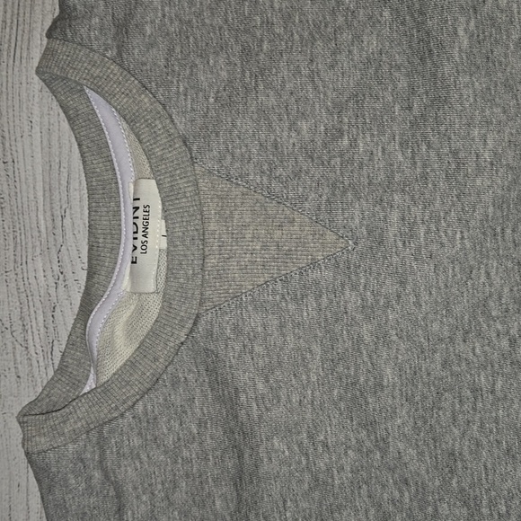 EVIDNT Women's Back Tie Crewneck Sweatshirt Gray & White Size L NWT - Picture 3 of 14